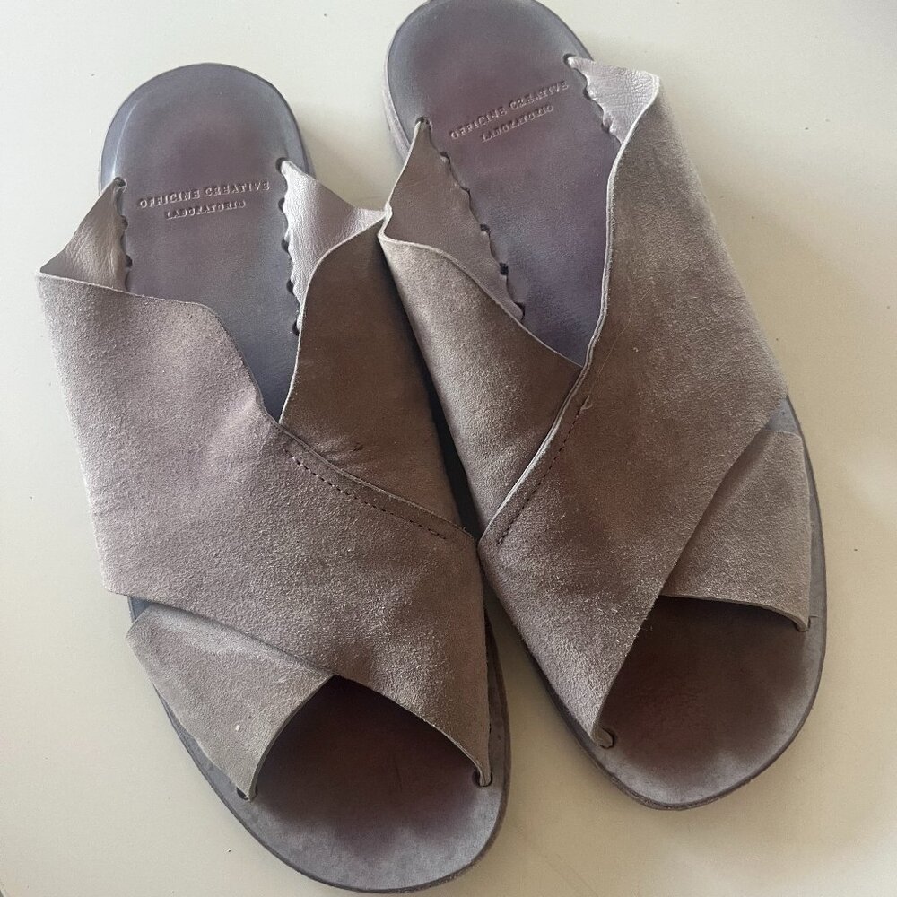 Officine Creative Purple Lilac Flat Sandals. Size 38